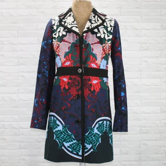 ANTHROPOLOGIE ELEVENSES Florilege Coat Long Jacket Floral Tailored Size 2 - Picture 1 of 16